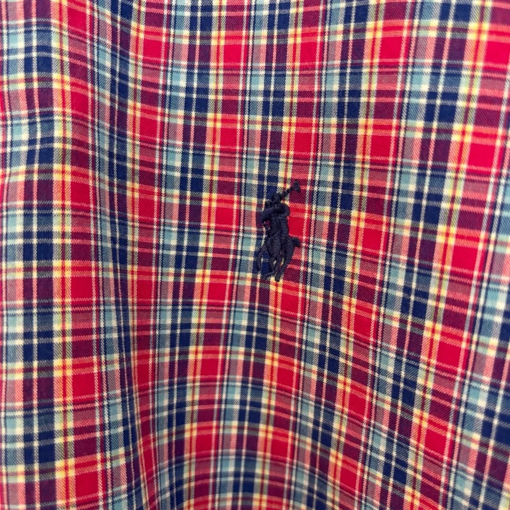Ralph Lauren Boy’s Short Sleeve Check Button Down Size L 16/18